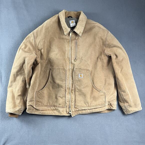 Carhartt Jacket Mens 2XL Ridge Work Canvas Sherpa Line Barn Full Zip Chore - Picture 1 of 6